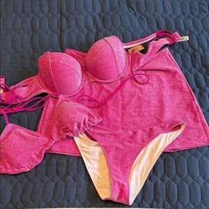 Sparkly Pink Bikini Set